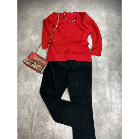 Ming Wang Sleeveless Red Knit Top Size L Rayon/Polyester Blend - Picture 9 of 9